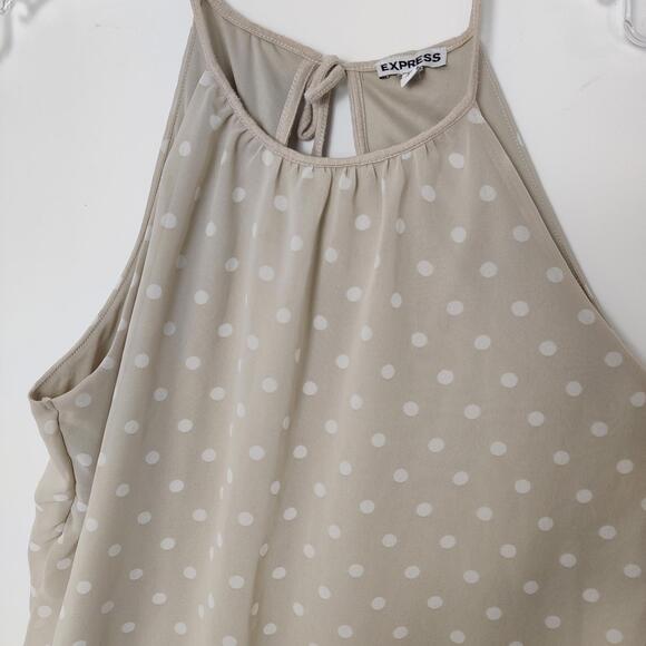 Express Polka Dot Cold Shoulder Tank Top Tunic Size L - Picture 2 of 8